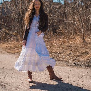 White Boho Gown